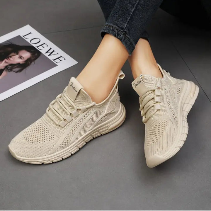 Women Casual Sneakers Lace-up Gym Vulcanized Shoes White Female Footwear Fashion Breathable Walking Mesh Flat Shoes Trainers