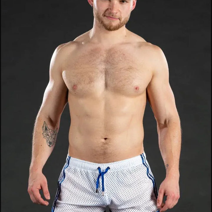 Men Shorts Sport Cool Running Shorts Quick Dry Grid summer Workout Short Pants Breathable Men Fashion Training Swim Beach Shorts