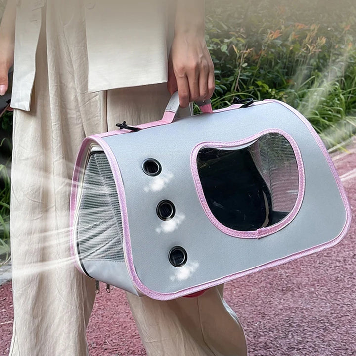Portable Pet Carrier Bag for Small Dogs Cats Outdoor Foldable Cat Bag Breathable Cat Shoulder Bag Kitten Carrying Bag
