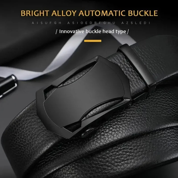 Men Belts Automatic Buckle Belt PU Leather High Quality For Men Leather Strap Casual For Jeans