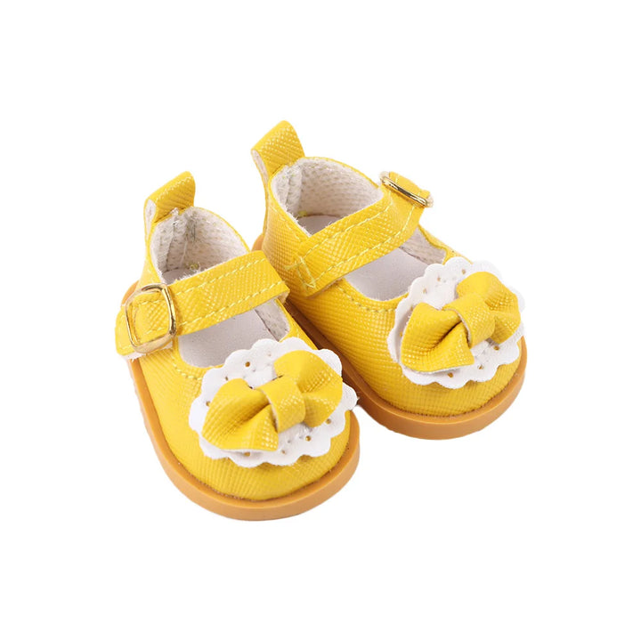 Kids Toy DIY Doll 14 Inches Cotton Doll 5.5cm Handmade Boots Mini Bow Shoes Doll Casual Shoes Doll Leather Shoes Doll Shoes