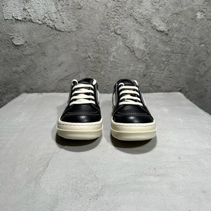 Kids Sneakers Girls Boys Leather Children Shoes Luxury Lace Up Casual Spring Streetwear Black White Boots