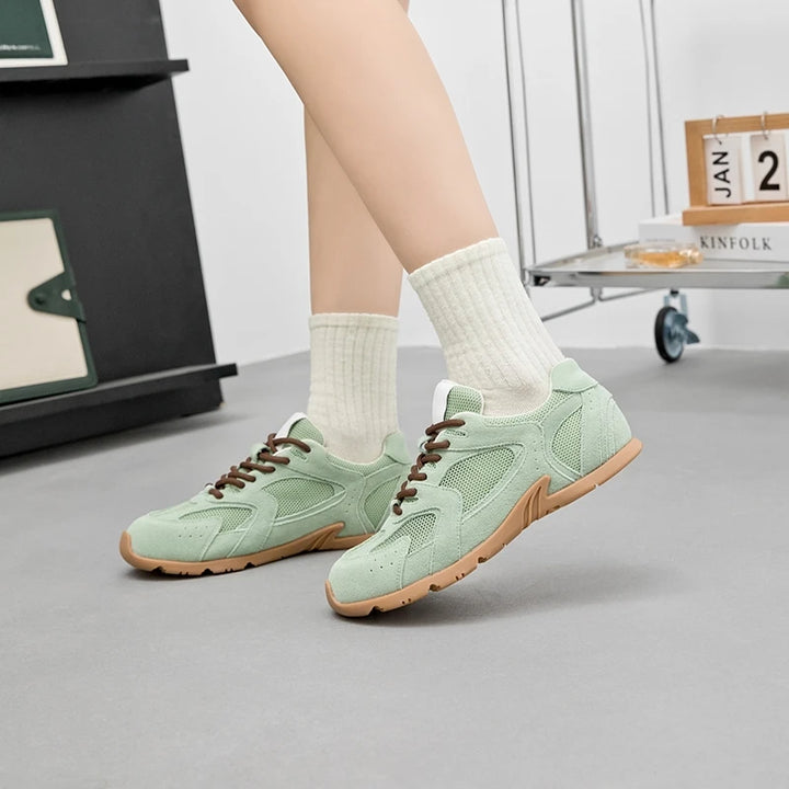Women Sneakers Spring Summer Wear New Genuine Leather Retro Fashion Casual Flats Women Lace-up German Training Shoes Women