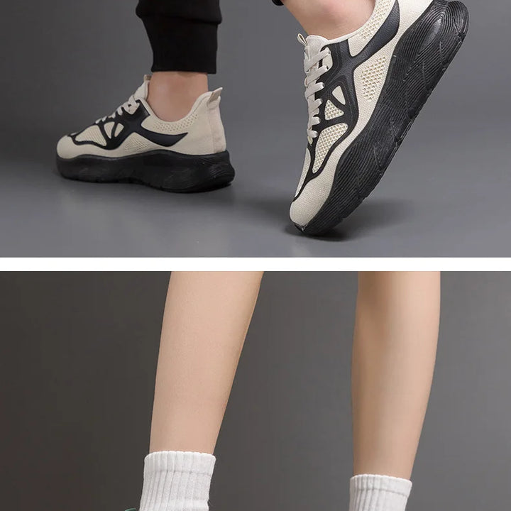 Sports Sneakers for Women Versatile Thick Soled Casual Breathable Running Shoes Soft Sole Slip-Resistant for Everyday Use