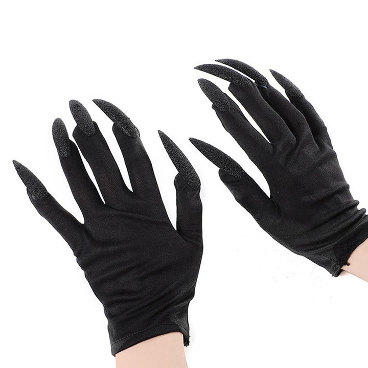 Halloween Gloves Makeup Black Nail Ghost Claw Dress Up Short Gloves Fashion Cosplay Halloween Performance Gloves Accessories