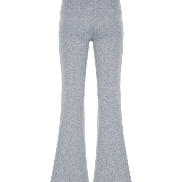 IAMSURE Casual Sexy Basic Solid Flare Pants Y2K Slim Low-Waisted Boot Cut Pants Women 2023 Autumn Spring Fashion Streetwear Lady