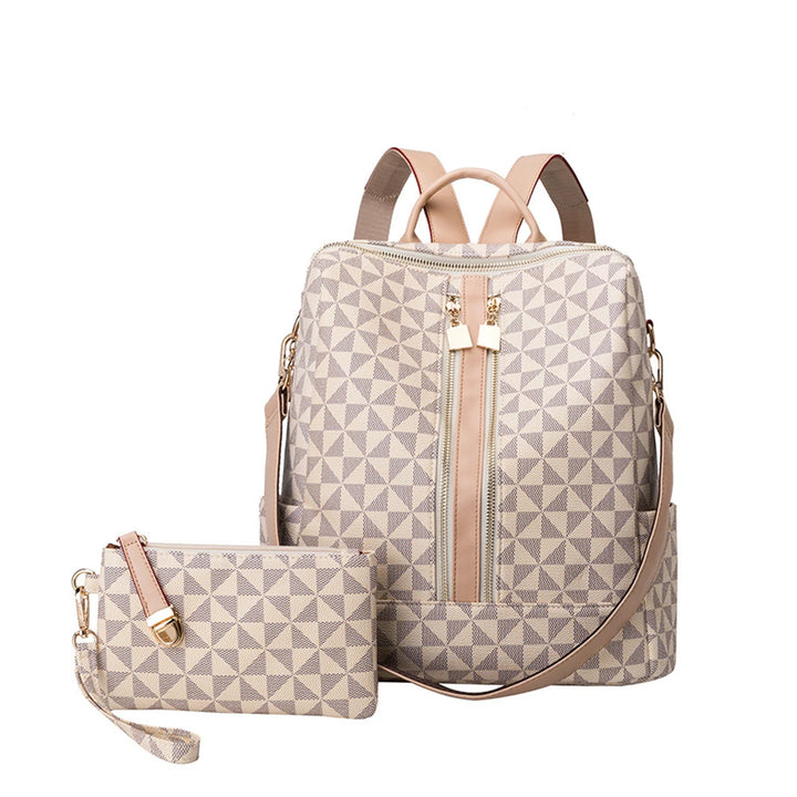2pcs Backpack And Handbag Set, For Women, Waterproof Double Shoulder Crossbody Bag, Women's Travel Send Co