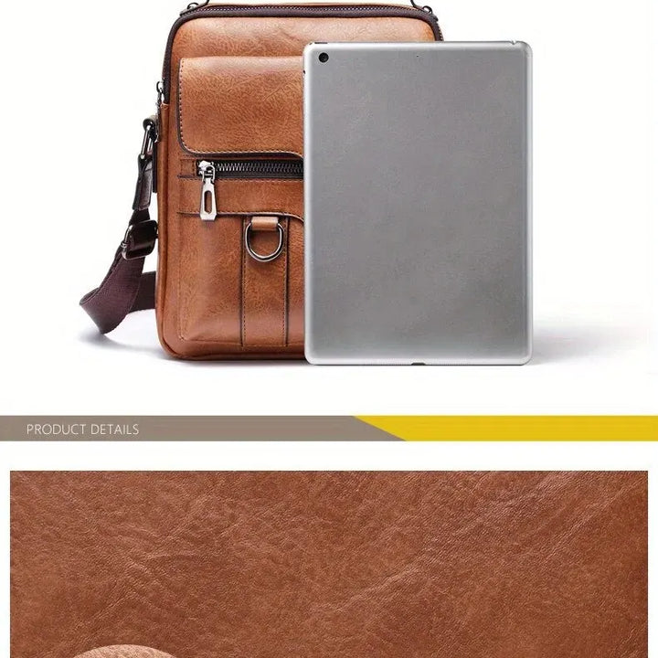 Brand Men Shoulder Bag for 9.7" iPad Men PU Leather Flaps Men's Crossbody Bags Business Flap Male Solid Messenger Bag Travel Bag