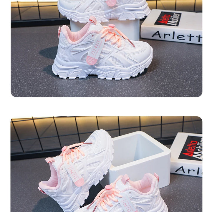 Girls Sneakers 2024 Children Casual Shoes Mesh Platform Designer Tennis Sneaker 6 To 12 Years Kids Sports Shoe for Girl