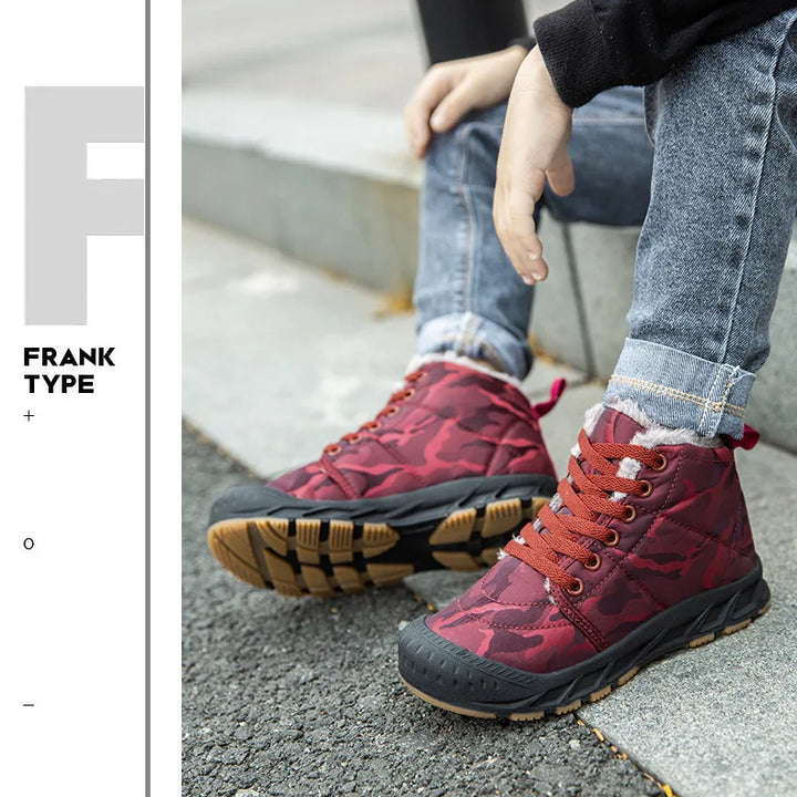 Waterproof Winter Children Snow Boots Warm Outdoor Shoes Boy Girl Short Boots Fashion Comfortable Non-Slip Sneakers Kids Boots