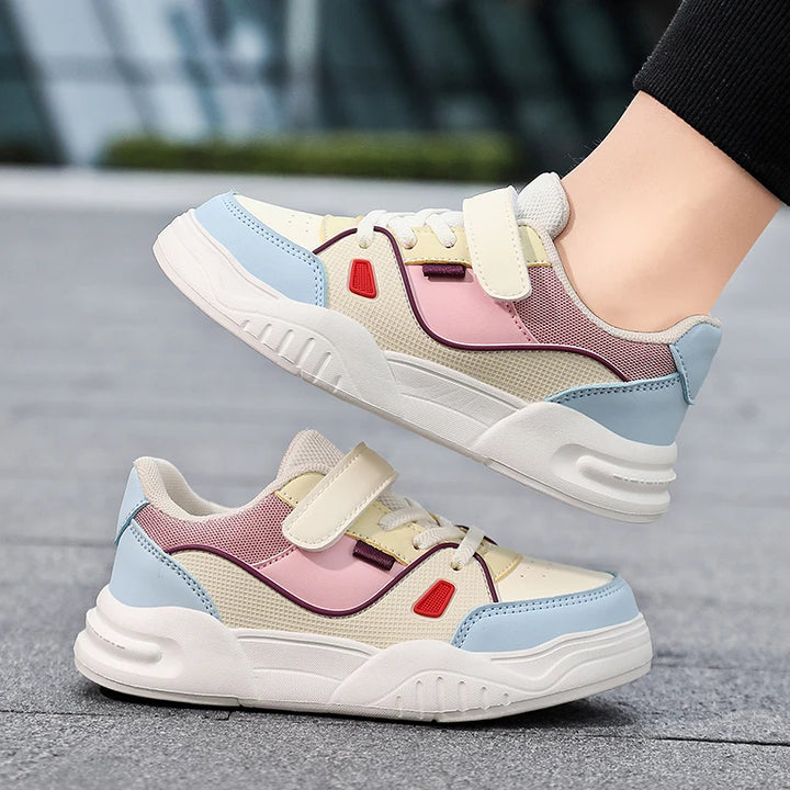 Kids Spring Sneakers Girls School Casual Shoes Outdoor Breathable Running Shoes Light Soft Tenis Pink Non-slip Children Shoes