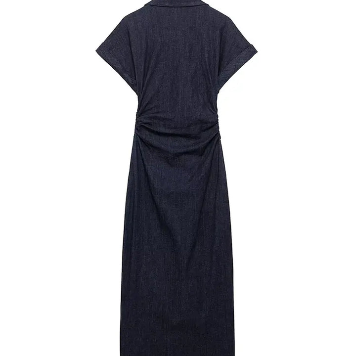 Sleeveless Denim Midi Dress Women Belt Button Long Dress Woman Dresses for Women Streetwear Basic Casual Dress