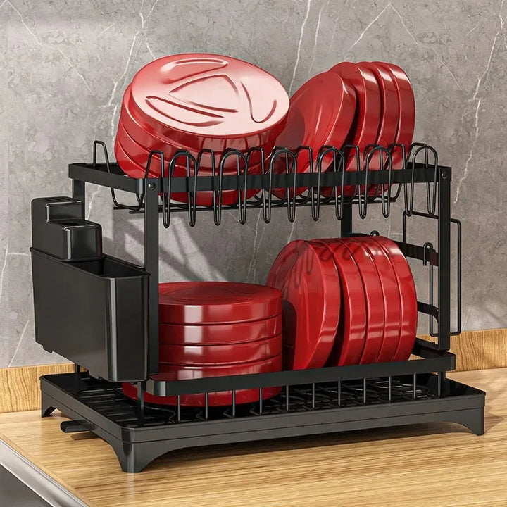 Kitchen utensil drain pipe drain storage rack countertop utensil drain, chopstick storage rack with cup holder