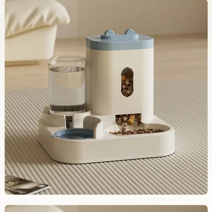 Automatic Pet Feeder and Water Dispenser 2in1 Raised Food Bowl with Water Fountain for Cat Dog Large Capacity Pet Accessories