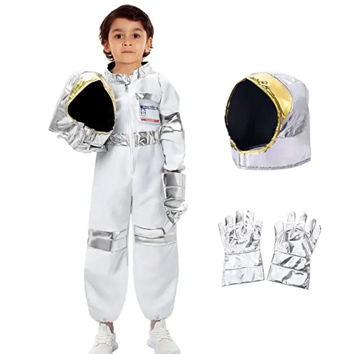 Halloween Kids Astronaut Cosplay Costumes Children Jumpsuit Rocket Space Suit Professional Clothes Pilot Christmas Fancy Suit