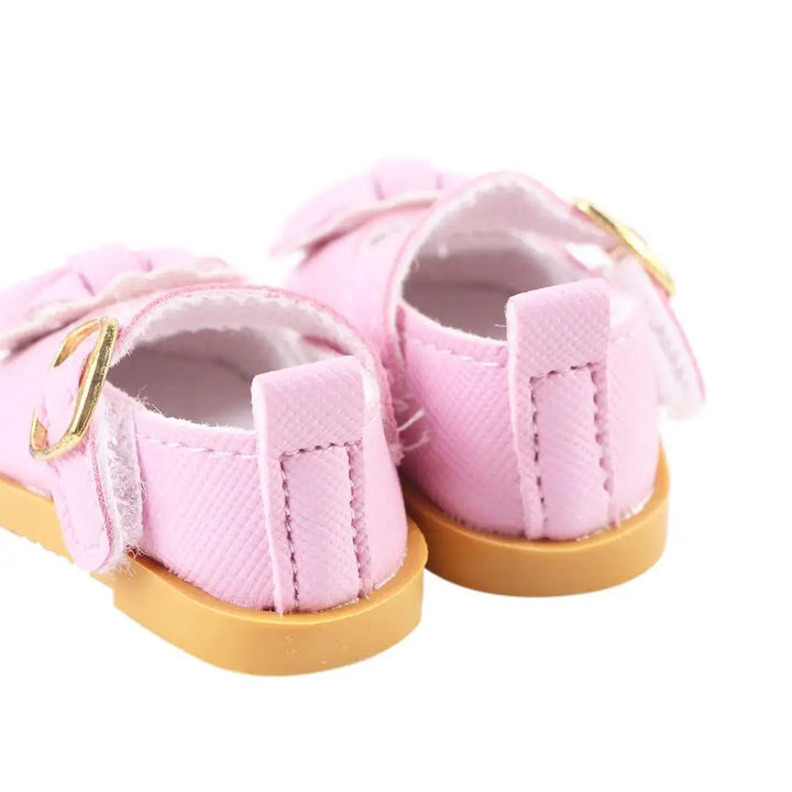 Kids Toy DIY Doll 14 Inches Cotton Doll 5.5cm Handmade Boots Mini Bow Shoes Doll Casual Shoes Doll Leather Shoes Doll Shoes