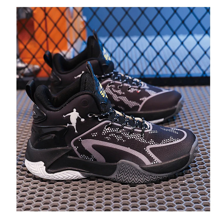 Childrens Basketball Shoes Big Kid Non Slip High-top Sport Training Sneakers Lightweight Outdoor Basketball Boots for Boy Yout