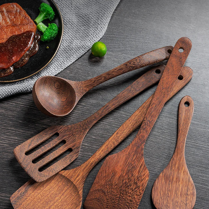 Kitchen Utensils Set Non-Stick  Cookware for Kitchen Wooden Handle Soup spoon spatula Rice spoon shovel Kitchen Accessories