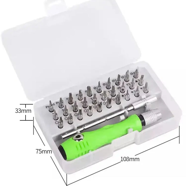 Mini 32-in-1 Precision Screwdriver Set Magnetic Phillips Bits Multifunctional Hand Repair Tool Kit for Phone Watch Glasses PC