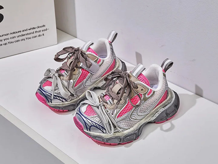 Children Brand Casual Sneakers 2023 Autumn Boys Girls Sport Shoes Kids Thick-sole Sneakers Women Chunky Trainers Running Shoes