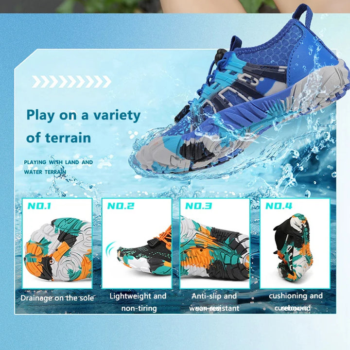Kids Quick-Drying Water Shoes Anti Slip Wear-Resistant Cushioning Prevention Soft Breathable Sneakers Kids Barefoot Shoes ﻿