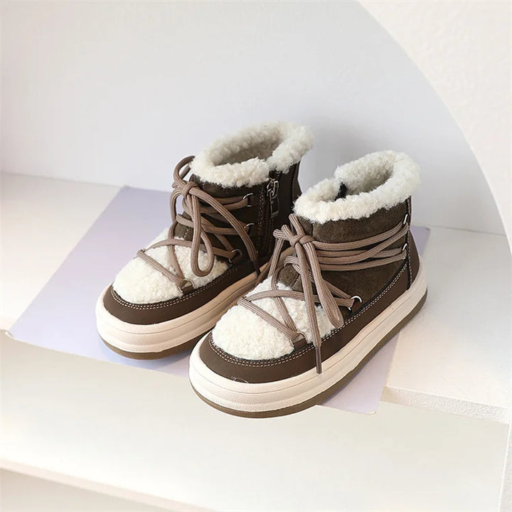 2025 New Autumn/Winter Children Boots For Boys Warm Plush Rubber Sole Toddler Kids Sneakers  Fashion Girls Boots 21-30