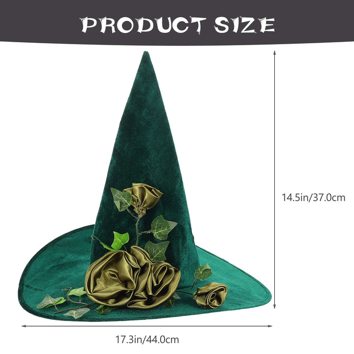 Green Festival Halloween Party Witch Hat Costume Accessory Wide Brim Cosplay nament Comfortable Headwear Decoration Prop