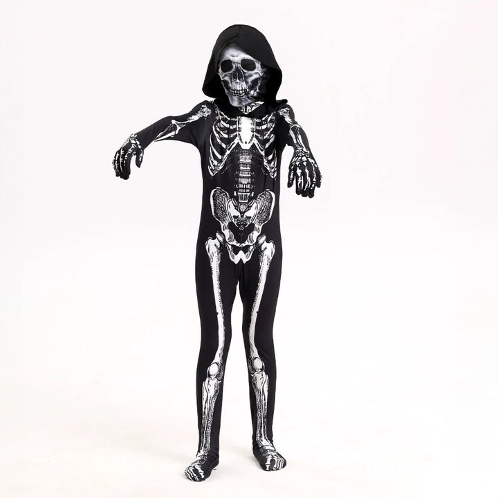 Halloween Skull Costume Children's Terror Dress Up Hooded Game Cosplay Holiday Gift Costume