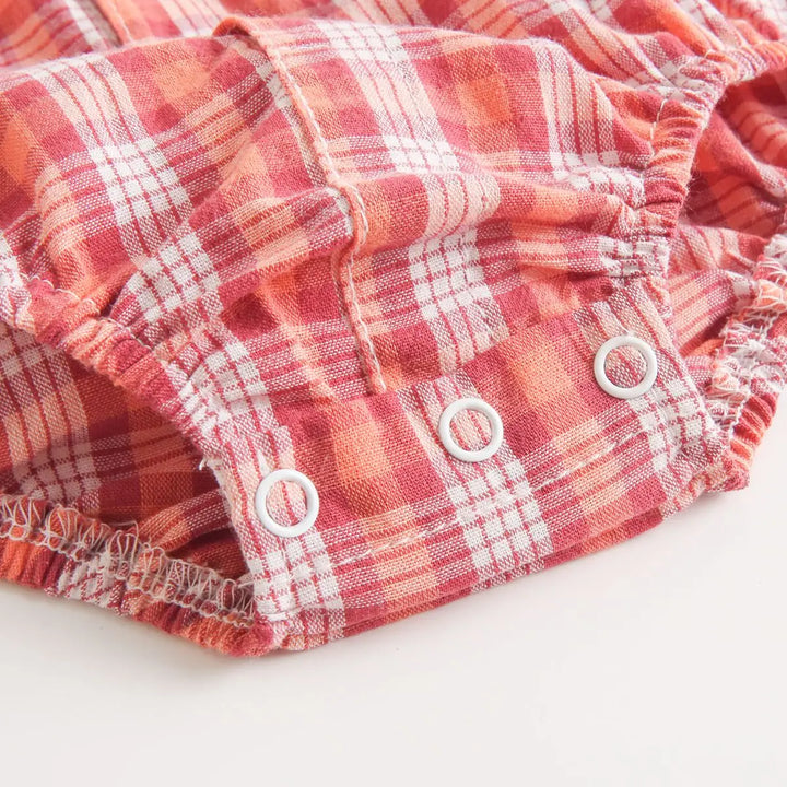 Sanlutoz Cotton Baby Boys Bodysuits Fashion Newborn Clothes for Baby Boy Short Sleeve Summer Baby Clothing Plaid