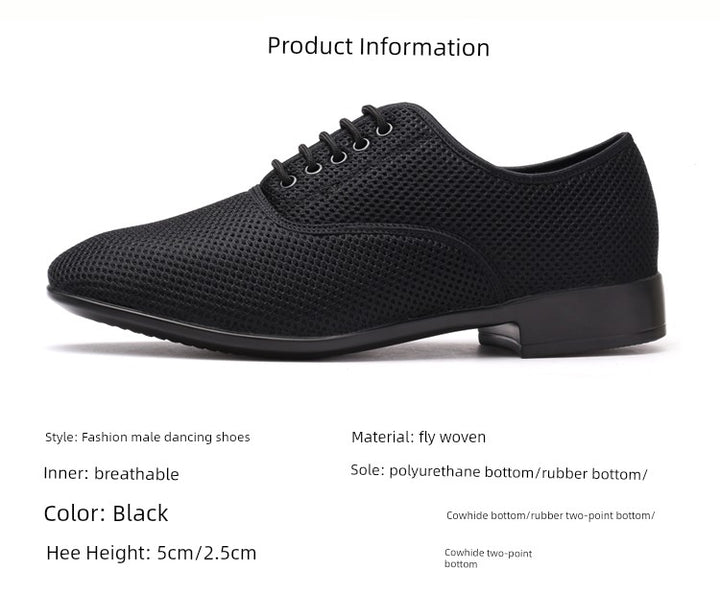 Dance Qingyun Men Flyknit Net Dancing Shoes Latin Dance Shoes Ballroom Dance Modern Dance Square Dance Shoes Dancing Shoes Breathable