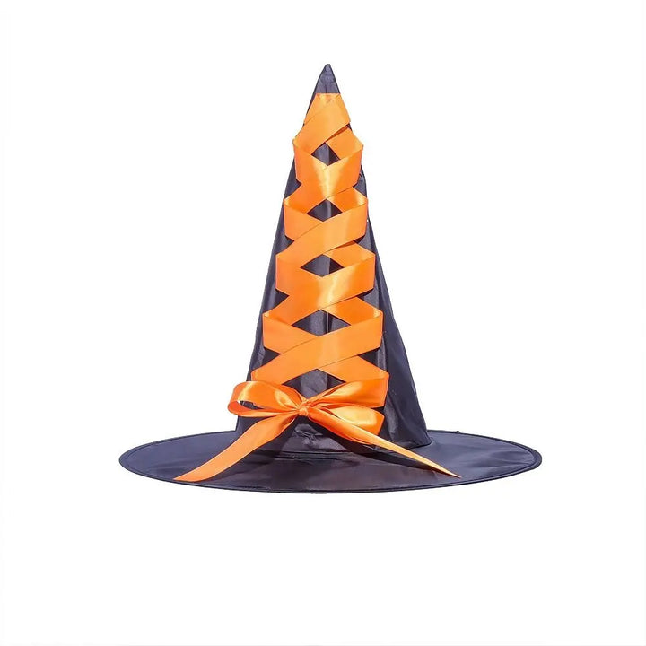 3D Halloween Witch Hat DIY Eye-catching Halloween Broom Ornaments Cartoon Witch Dress Up Ornaments Decor Accessories