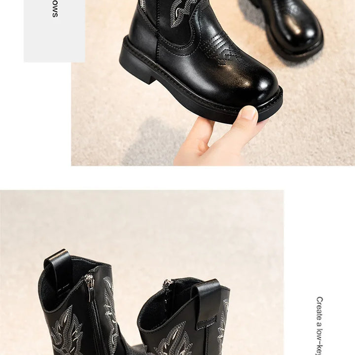 Zapatos Niña Girls Boots Waterproof Cowboy Boots Childrens New Fashion Short Anti Slippery Boot Thick  Boot Kids Boot Botas Niña