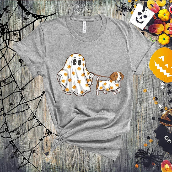 Halloween Boo Dog T-shirts Funny Halloween Spooky Season T Shirt Women Men Tshirt Womens Oversize T-shirt Hip Hop Streetwear