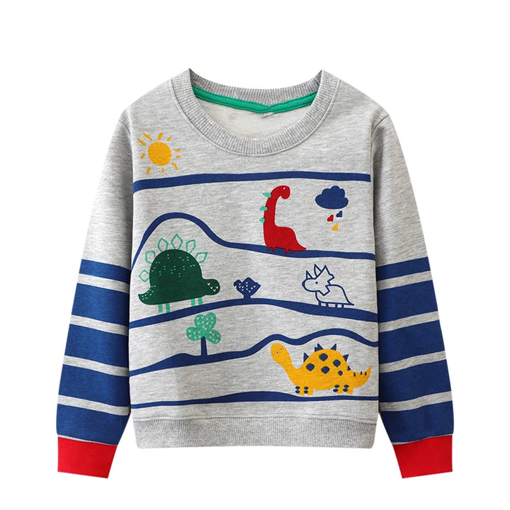 Little Maven Top Clothes for Children Kids Clothes Boys Children's Clothing Hoodies Cartoon Dinosaurs Sweatshirts Cotton Autumn