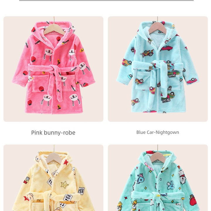 Autumn and Winter Thick Warm Anti-Kicking Blanket Hooded Home Pajamas