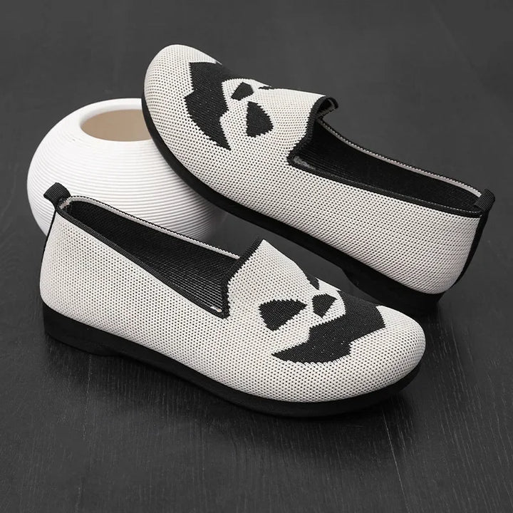 2024 New Women's Shoes Halloween Pumpkin Casual Flat Shoes Single Lightweight, Breathable, Fashionable Cloth Shoes