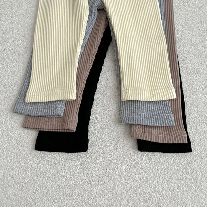 Baby Solid Leggings Girls All-match Striped Skinny Pants Kids Cotton Elasticity Slim Pants Newborn Boy Stretch Trousers