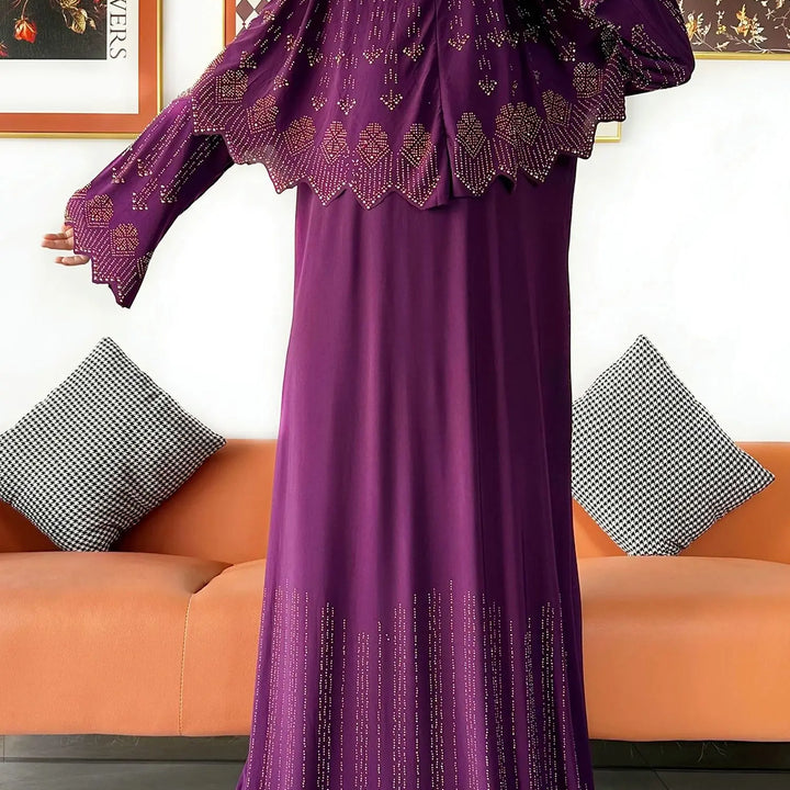 Two Piece Set Hijab Prayer Clothes Muslim Abaya Set Women Prayer Garment Dress Hijab Long Khimar Long Dress Sets Islamic Ramadan