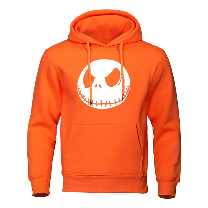 Halloween Cute Big Mouth Head Printing Hoodie Men Oversize Loose Hoody Fashion Casual Streetwear Pullover Fleece Sweatshirt Man