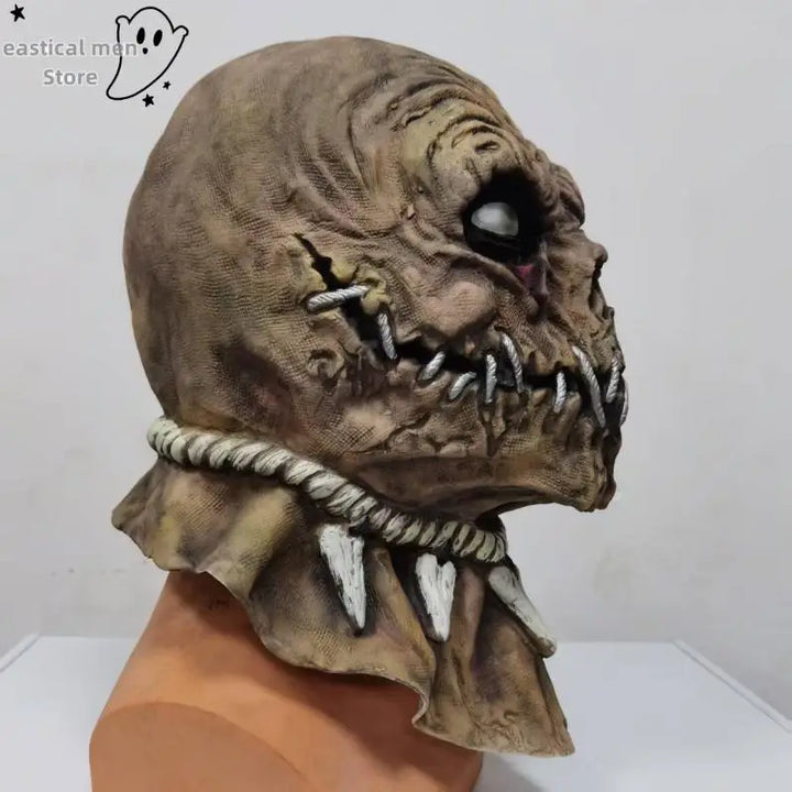 Halloween Cosplay Headgear Halloween Party Big Mouth Nail Horror Mask Latex Ghost Day Soft Simulated Headset Dress Up Props