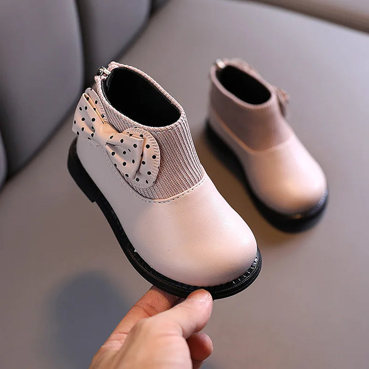 ботинки Kid Shoe Kid Plush Fashion Boots 2023 New Soft Leather Boot Versatile Ankle Boot Soft Soled Girl Boots Kids Cotton Boots