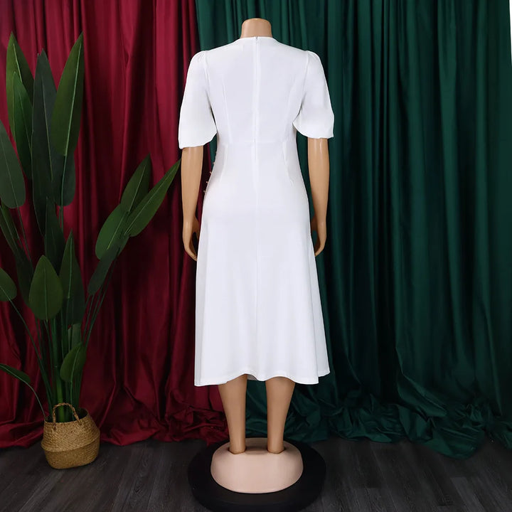 FairyShely Solid Short Sleeve Plus Size Long Dress Women O Neck Large Big Dresses Lady Summer Party Tight Curvy Dress