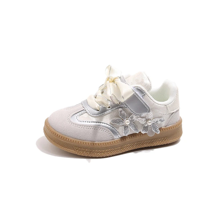 Kids Skate Sneakers for Girls 2025 Autumn New Toddler Walking Shoes Cute Ornament Non-slip Retro Comfort School Sports Sneakers
