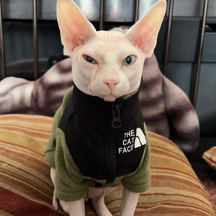Luxury Winter Undershirt for Sphynx Cat Reflective Pet Clothes Reflective Pet Clothes Cat Jacket Devon Rex Sweatshirt in Autumn