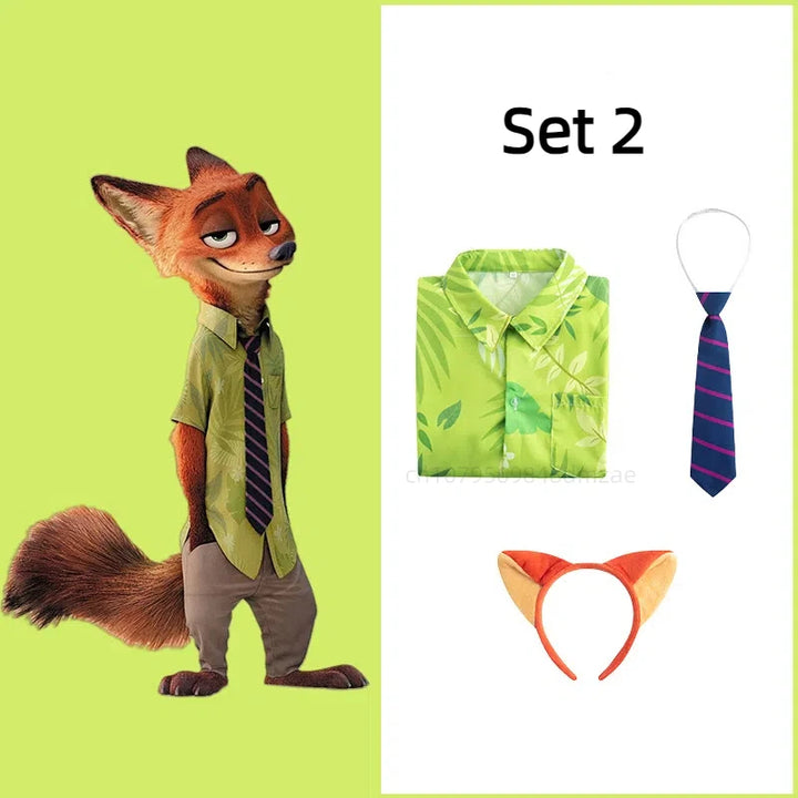 Halloween Cosplay Costume Set, Green Top and Brown Pants, Anime Characters, Used for Anime Exhibitions and Festivals