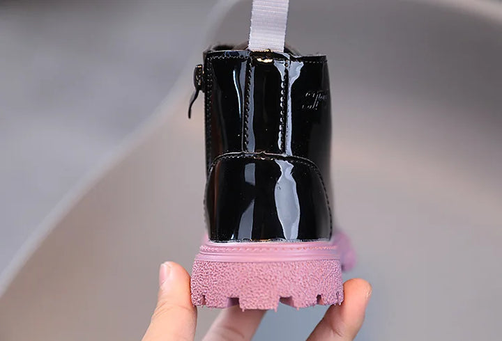 Children Boots Patent leather Casual Sneakers Baby Kids Shoes Waterproof British Ankle Short Boots Boys Shoes Toddler Snow Boots