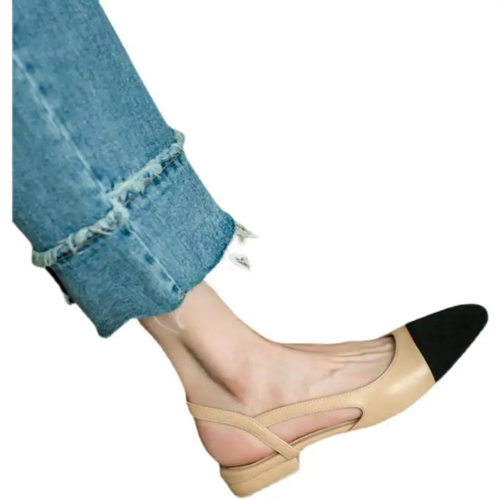 Summer new women's color blocked sandals Women NonSlip slipper Soft soled Leisure flat Comfort Low Heel Femme Thick Bottom Shoes