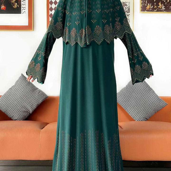 Two Piece Set Hijab Prayer Clothes Muslim Abaya Set Women Prayer Garment Dress Hijab Long Khimar Long Dress Sets Islamic Ramadan