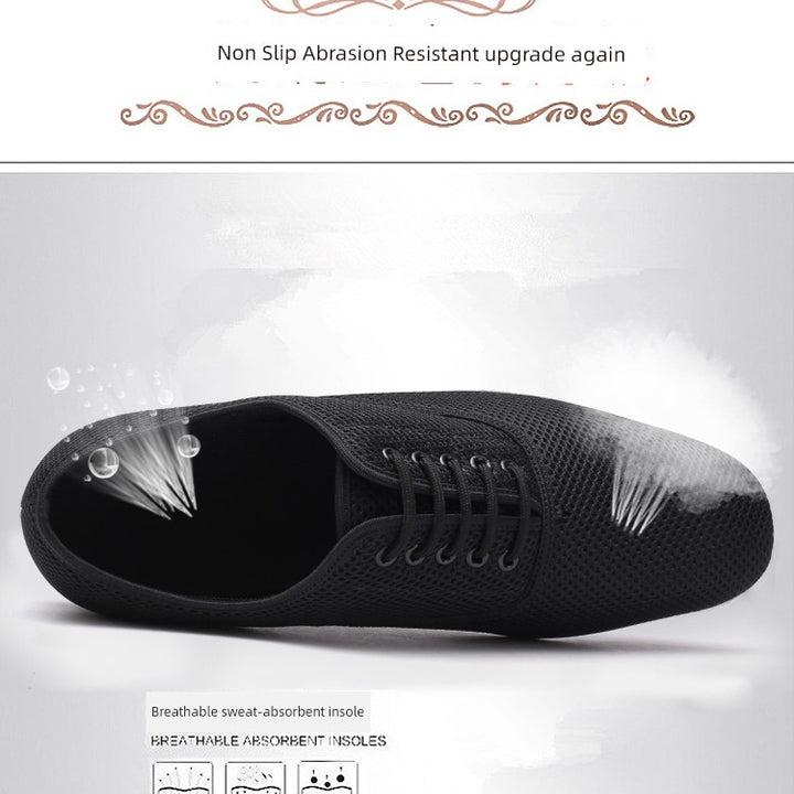 Dance Qingyun Men Flyknit Net Dancing Shoes Latin Dance Shoes Ballroom Dance Modern Dance Square Dance Shoes Dancing Shoes Breathable