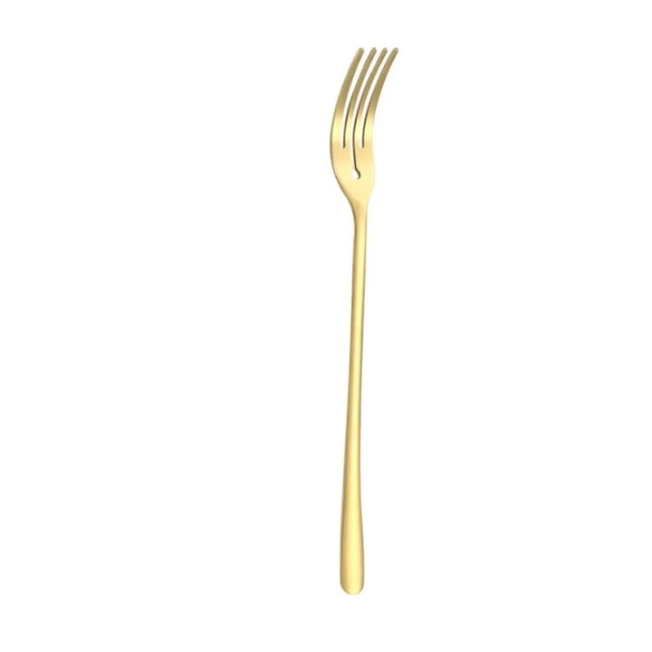 Kitchen Utensils Long Handle Stainless Steel Dessert Fork Silver/gold Korean Dinner Fork Four Tine Fruit Forks Restaurant